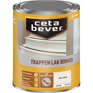 CetaBever Binnen Trappen Lak - Zijdeglans - Krasvast - RAL 9010 - 750 ml