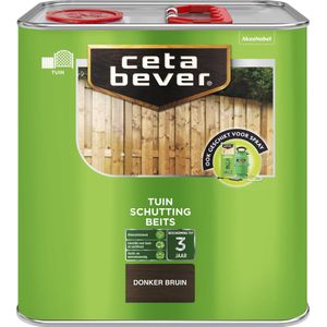 CetaBever Tuin Schutting Beits Waterafstotend Donker Bruin liter