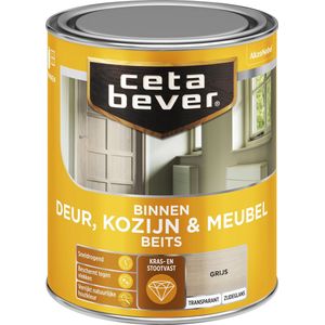 Cetabever - Binnenbeits Deur, Kozijn & Meubel Transparant Zijdeglans - Grijs (Binnen) - 750 ML