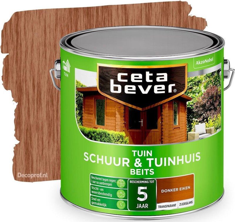 Cetabever - Tuinbeits Schuur & Tuinhuis - Transparant - Donker Eiken - 750 ML
