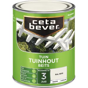 Cetabever Tuinhout Beits Dekkend Zijdeglans RAL 9010 - 750 Ml.