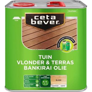 CetaBever Tuin Vlonder & Terras Bankirai Olie - Transparant-  Blank - 2,5 liter