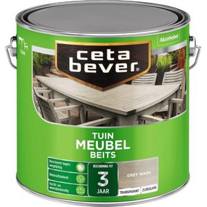 CetaBever Tuinmeubel Beits - Zijdeglans - Grey Wash - 2,5 liter
