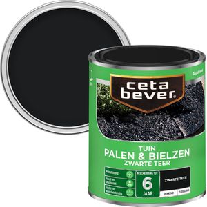 CetaBever Tuin Palen & Bielzen Beits - Mat - Zwarte Teer - 750 ml