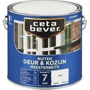 CetaBever Buiten Deur & Kozijn Meester Beits - Zijdeglans - Wit - 2,5 liter