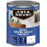 CetaBever Buiten Gevel & Kozijn Snel Beits - Zijdemat - Wit - 750 ml