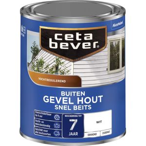 Cetabever - Snelbeits Gevel Hout Dekkend - Wit - 750 ML