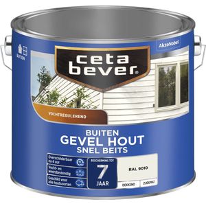 Cetabever - Snelbeits Gevel Hout Dekkend - RAL 9010 - 2,5 L