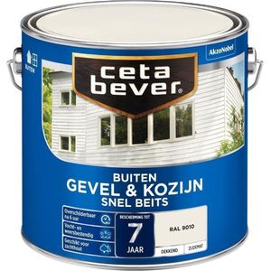 Cetabever Gevel en Kozijn Snel Beits Dekkend Zijdemat - RAL 9010 | 8711113127950 | Verf