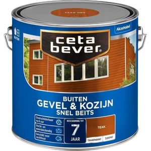 CetaBever Buiten Gevel & Kozijn Snel Beits - Zijdemat - Teak - 2,5 liter