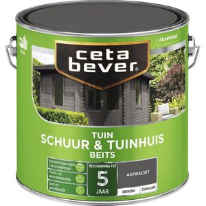 CetaBever Schuur & Tuinhuis Beits - Zijdeglans - Antraciet - 2,5 liter
