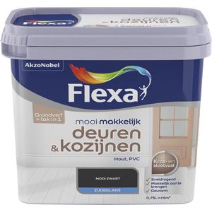 Flexa Lak Mooi Makkelijk Deuren & Kozijnen Zijdeglans Zwart 750ml | Lak