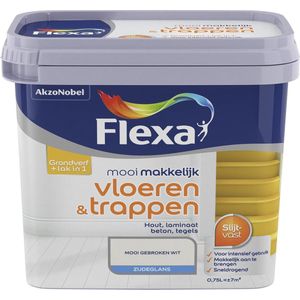 Flexa Mooi Makkelijk - Lak - Vloeren en Trappen - Mooi Gebroken Wit - 750 ml
