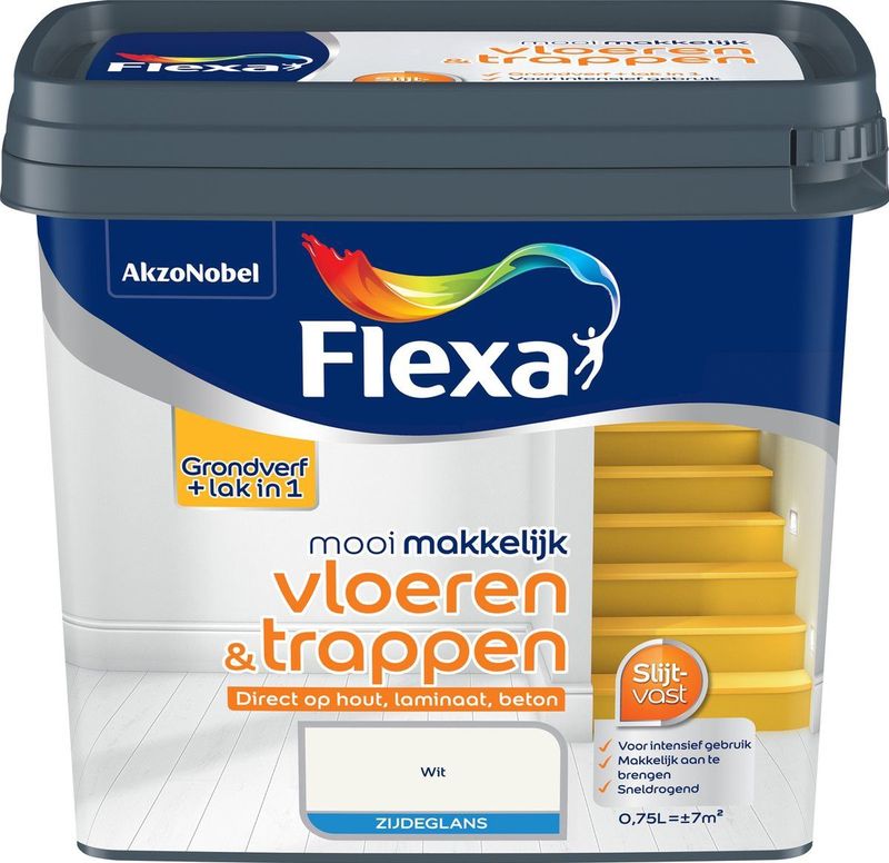 Flexa Mooi Makkelijk - Lak Vloeren en Trappen - Mooi Wit - 750 ml
