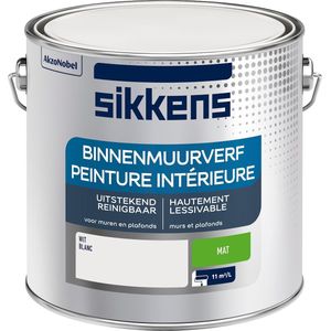 Sikkens - Binnenmuurverf Mat - 2,5 Liter - RAL 9010 - Matte Muurverf