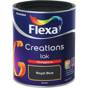 Flexa Creations Lak Hoogglans - Royal Blue 750 ml | 8711113132480 | Verf | Lakverf Binnen