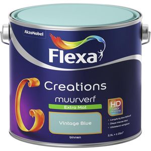 Flexa Flexa Creations Muurverf Extra Mat - Vintage Blue 2.5 liter | 8711113132886 | Verf