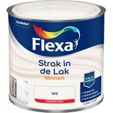 Flexa Strak in de Lak - Watergedragen - Hoogglans - wit - 250 ml