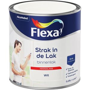 Flexa Strak in de Lak - Watergedragen - Hoogglans - wit - 250 ml