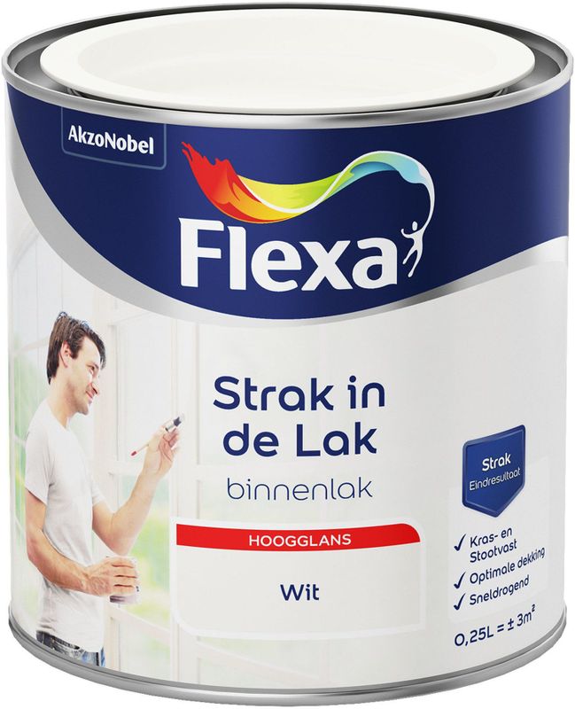 Flexa - Strak In De Lak - Hoogglans - Wit - Waterbasis