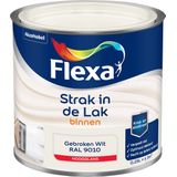 Flexa Strak in de Lak - Watergedragen - Hoogglans - gebroken wit RAL 9010 - 0,25 liter