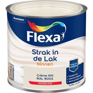 Flexa Strak In De Lak Hoogglans Crème Wit Ral9001 250ml | Lak