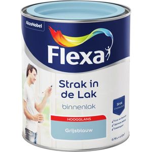 Flexa Strak in de Lak - Watergedragen - Hoogglans - grijsblauw - 0,75 liter