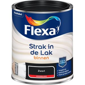 Flexa Strak in de Lak - Watergedragen - Hoogglans - zwart - 0,75 liter
