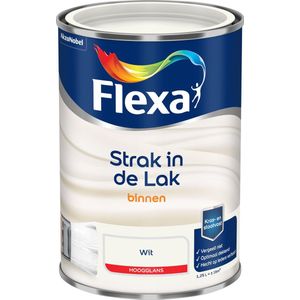 Flexa Strak in de Lak - Watergedragen - Hoogglans - wit - 1,25 liter