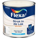 Flexa Strak in de Lak - Watergedragen - Zijdeglans - gebroken wit RAL 9010 - 250 ml