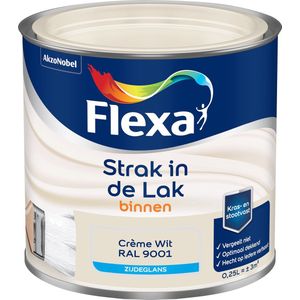 Flexa Strak In De Lak Zijdeglans Crème Wit Ral9001 250ml