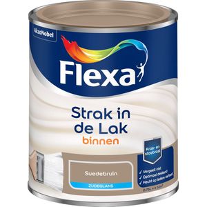 Flexa Strak in de Lak - Watergedragen - Zijdeglans - suedebruin - 0,75 liter