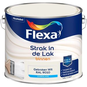 Flexa Strak In De Lak Zijdeglans Gebroken Wit Ral9010 2,5l