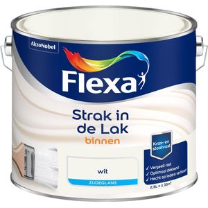 Flexa - Strak in de Lak Binnenlak Zijdeglans - Wit - 2,5 Liter