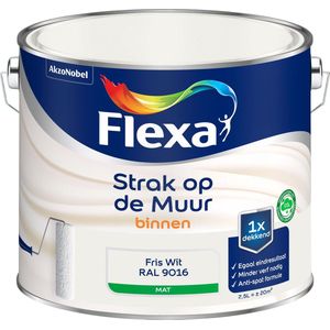 Flexa Muurverf Strak Op De Muur Mat Fris Wit Ral9016 2,5l