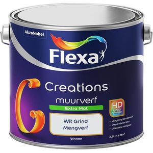 Flexa Creations - Muurverf Extra Mat - Wit Grind - 2,5 liter