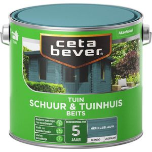 CetaBever Schuur & Tuinhuis Beits - Zijdeglans - Hemelsblauw - 2,5 liter