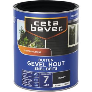 Cetabever - Snelbeits Gevel Hout Dekkend - Zwart - 750 ML