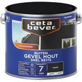 CetaBever Buiten Gevel Hout Snel Beits - Zijdemat - Zwart - 2,5 liter