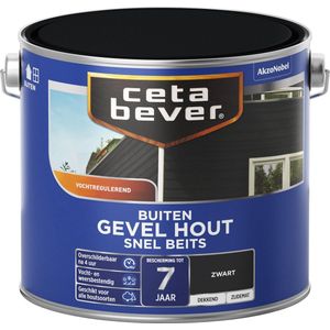 Cetabever Gevel Hout Snel Beits Dekkend Zwart 2,5 Liter