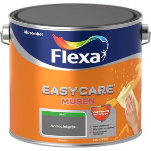 Flexa Muurverf Easycare Muren Mat Antracietgrijs 2,5l