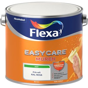 Flexa Easycare - Muurverf Mat - Fris Wit/ RAL 9016 - 2,5 liter