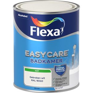 Flexa Easycare Muurverf Badkamer Mat - RAL 9010 - 1 liter | 8711113175579 | Verf