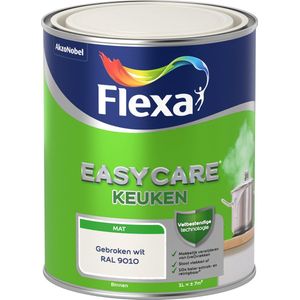 Flexa Easycare - Muurverf Mat - Keuken - Gebroken Wit / RAL 9010 - 1 liter