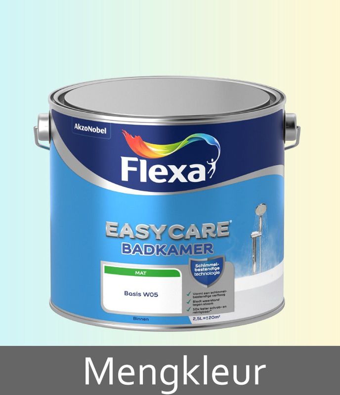 Flexa - Easycare Badkamer - Muurverf Mat - Schimmelbestendig - Wit