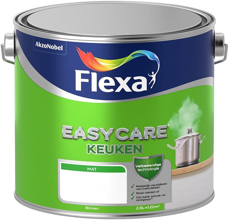 Flexa - Easycare Muurverf Mat - Keuken - Donkere Kleur - 2,5 Liter