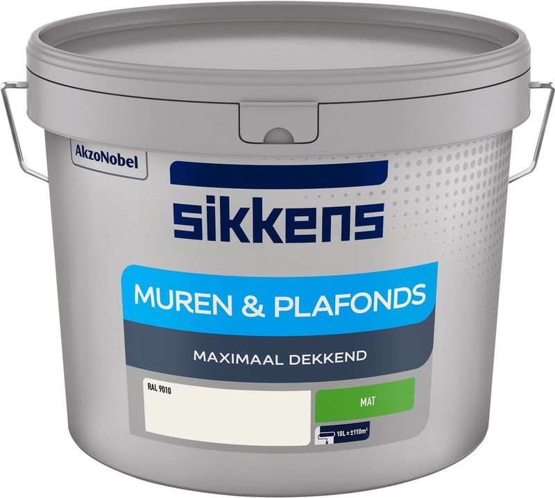 Sikkens - Muren & Plafonds Mat - Verf - Wit - Hoogdekkend