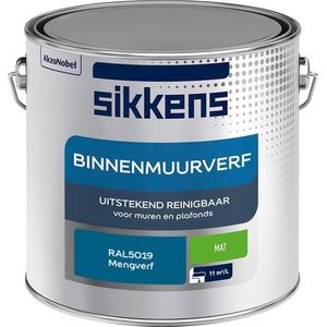 Sikkens - Binnenmuurverf - Muurverf - Mengkleur - Mat - RAL5019 - 2.5L
