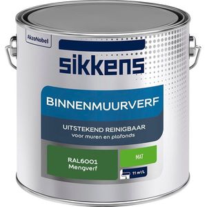 Sikkens - Binnenmuurverf - Muurverf - Mengkleur - Mat - RAL6001 - 2.5L