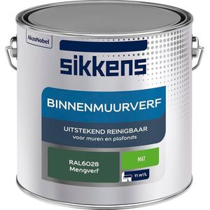 Sikkens - Binnenmuurverf - Muurverf - Mengkleur - Mat - RAL6028 - 2.5L